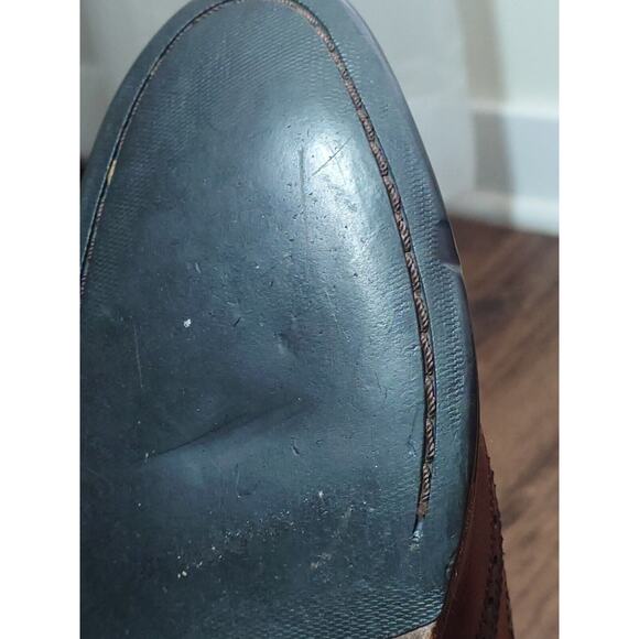 Cole Haan Wingtip Oxford Chukka Burnished Brown Leather Boots Mens Size 10 M - Picture 9 of 14